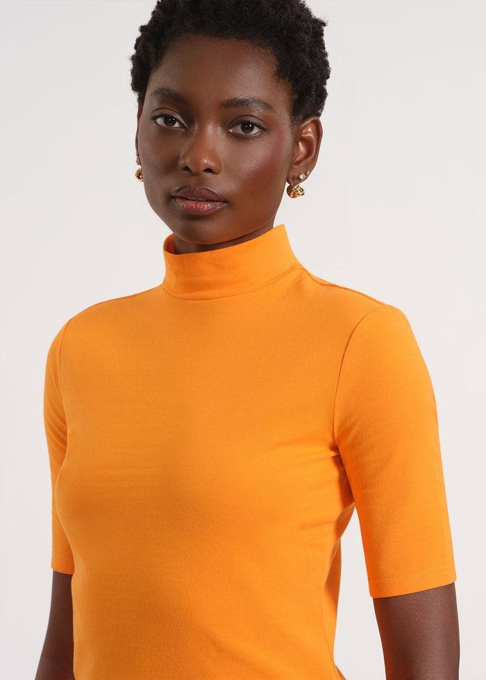 High-Neck Sweater with Mock Collar