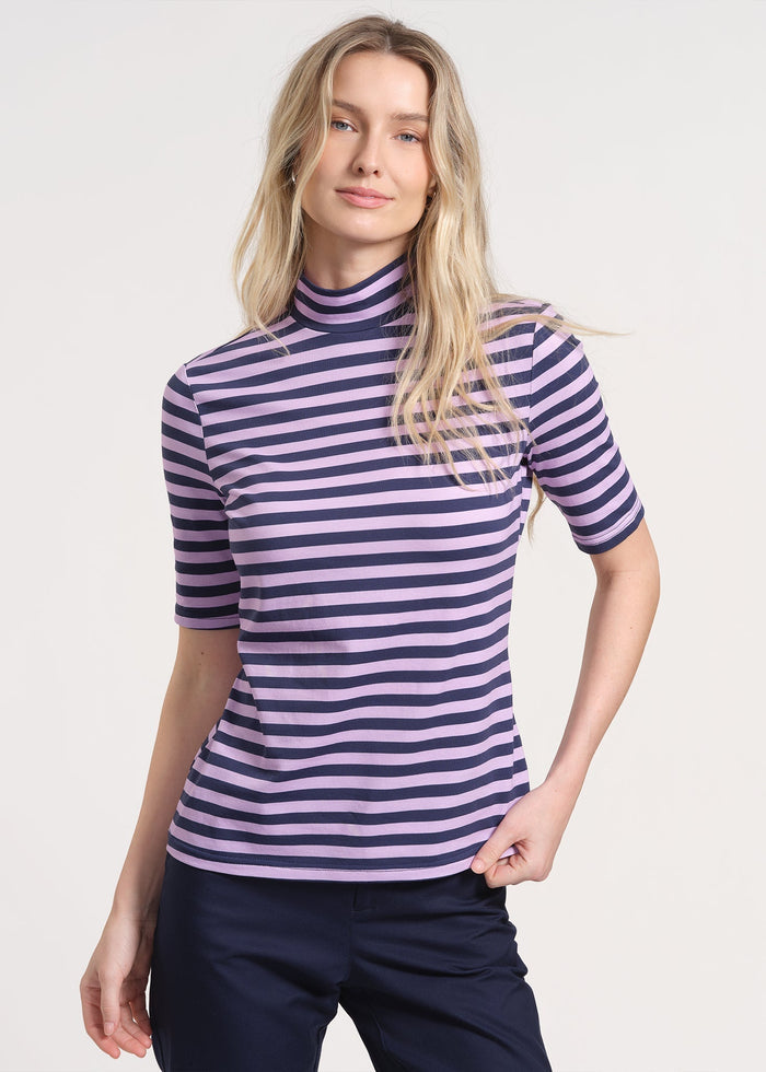 Mock Neck Three-Quarter Sleeve Sweater