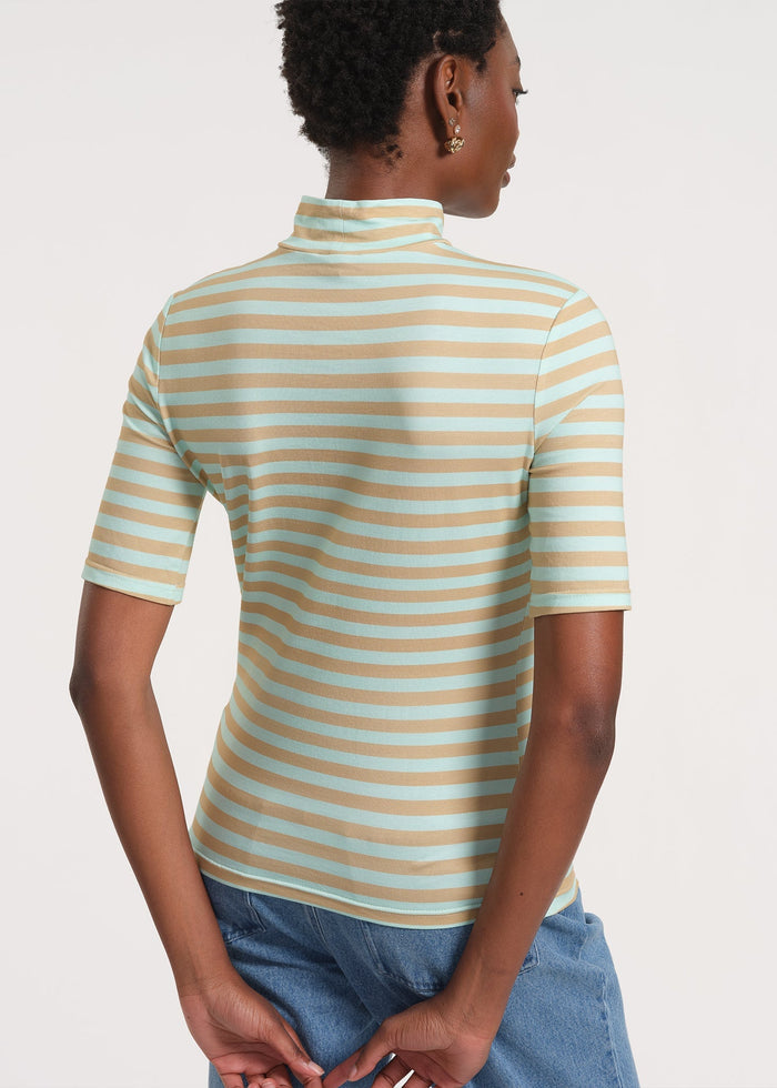 Mock Neck Three-Quarter Sleeve Sweater