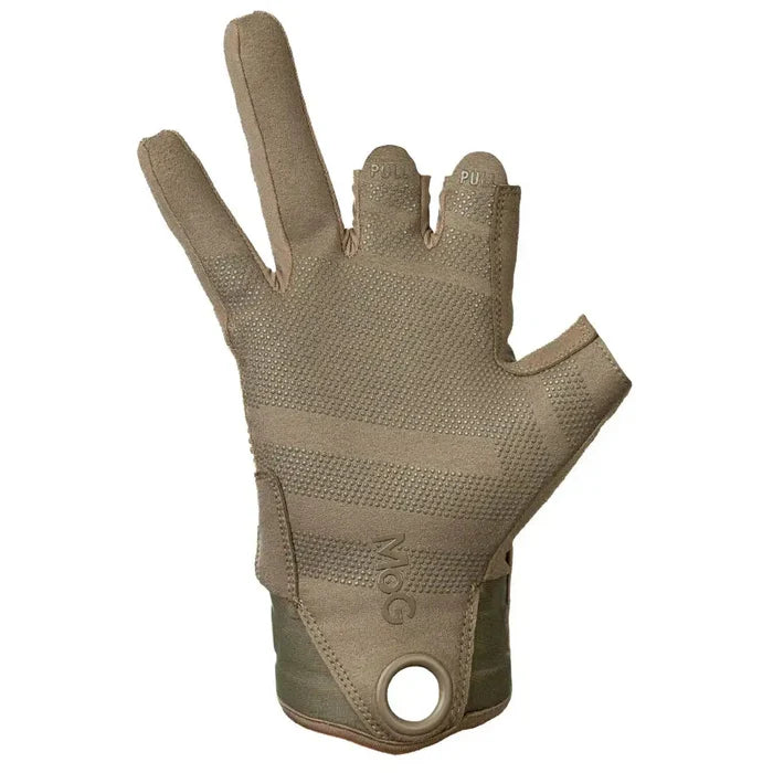 Back view of MoG Target High Abrasion Ergoshield Gloves - Trivium Brown showing textured palm surface and reinforced wrist loop.  from  John Bull Clothing
