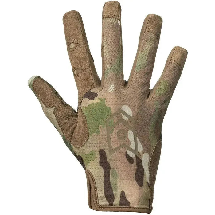 MoG Target Light Duty Gloves Multicam with breathable camo mesh and reinforced knuckles for tactical precision. Ideal for industrial safety use.  from  John Bull Clothing