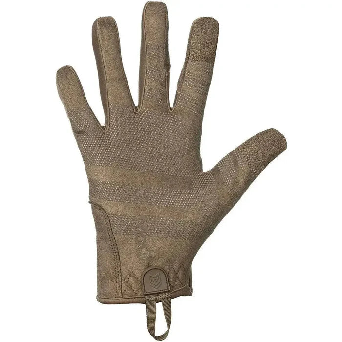 Palm view of MoG Target Light Duty Gloves Multicam showing textured grip and ergonomic stitching for enhanced control in tactical environments.  from  John Bull Clothing