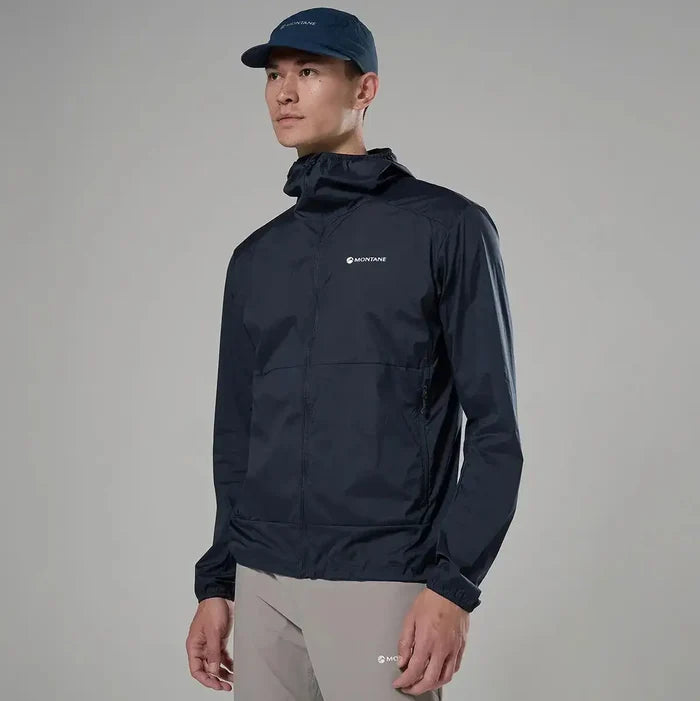 Men's navy windbreaker jacket with hood, outdoor apparel for wind protection Eclipse Blue from  John Bull Clothing