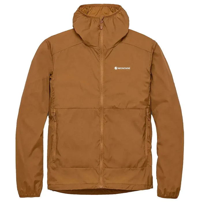 Montane men's navy windproof jacket with hood and logo for outdoor apparel  from  John Bull Clothing