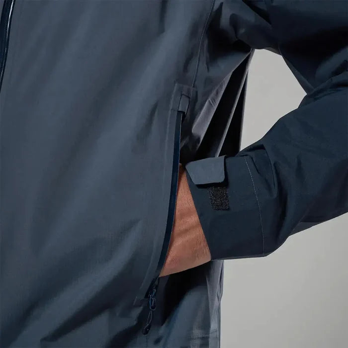 Close-up of Montane waterproof jacket with zipper and pocket detail  from  John Bull Clothing