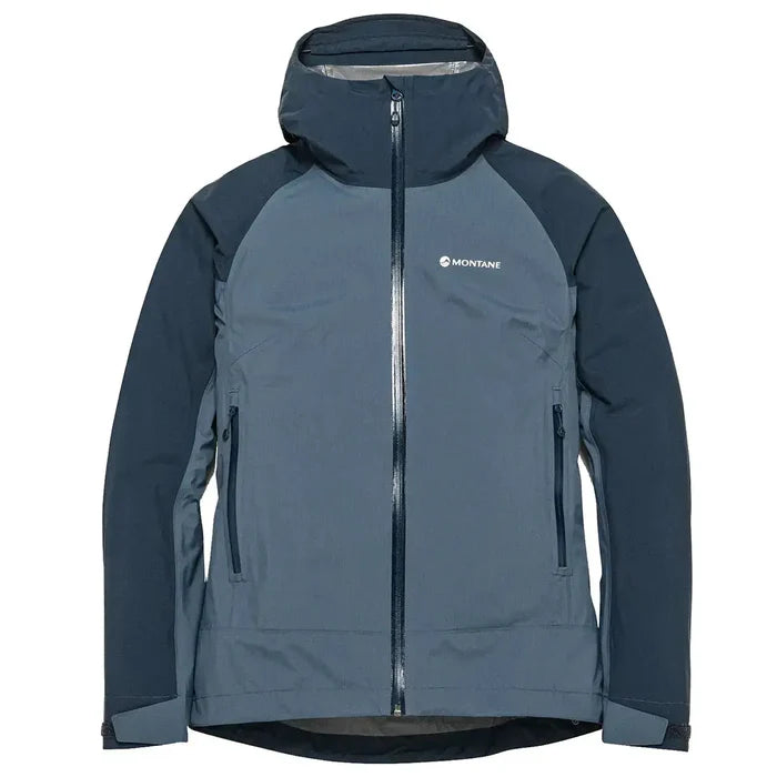 Montane waterproof jacket for women in gray and black, outdoor apparel Dark Sky from  John Bull Clothing
