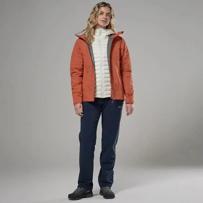 Montane Womens Norste Lite Waterproof Jacket in orange  from  John Bull Clothing