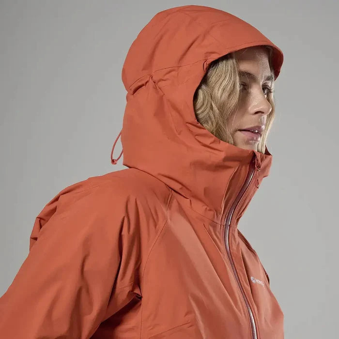 Montane hooded waterproof jacket with high collar and adjustable drawstring  from  John Bull Clothing
