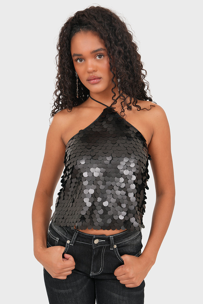 "Moon" top black