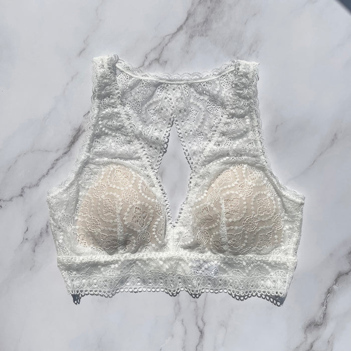 Moroccan Back Style Bralette | White