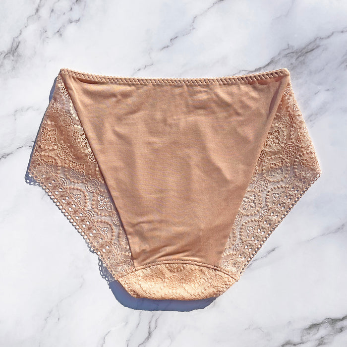 Moroccan High Waist Bikini | Pink Brown