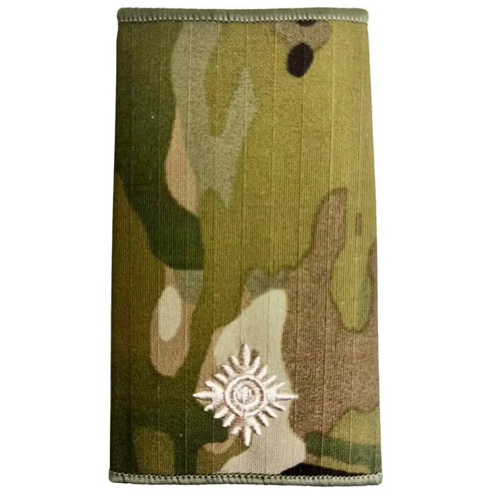Multicam Rank Slide with single ivory star embroidery, ideal for junior officer ranks, made to MOD standards by John Bulls. 2nd LT from  John Bull Clothing