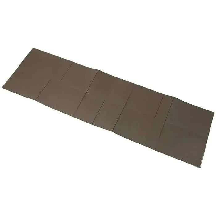 Multimat Folding Sleeping Mat in green, fully extended for outdoor camping and hiking. Made from durable closed-cell foam for comfort and insulation.  from  John Bull Clothing