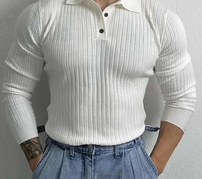 Muscle fit sweater - AntoniosClothing - White
