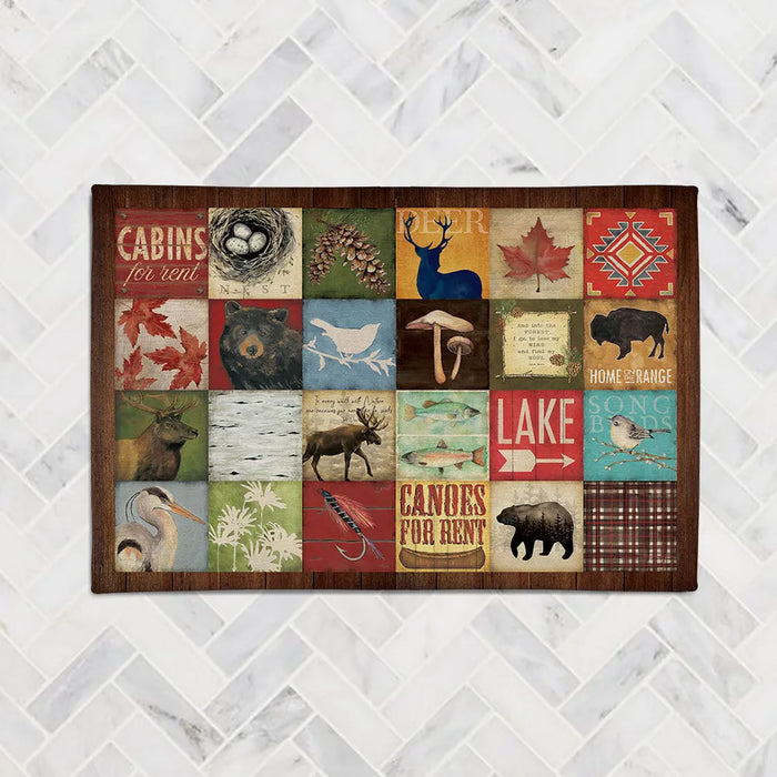 Nature's Lodge Collage Chenille Accent Rug