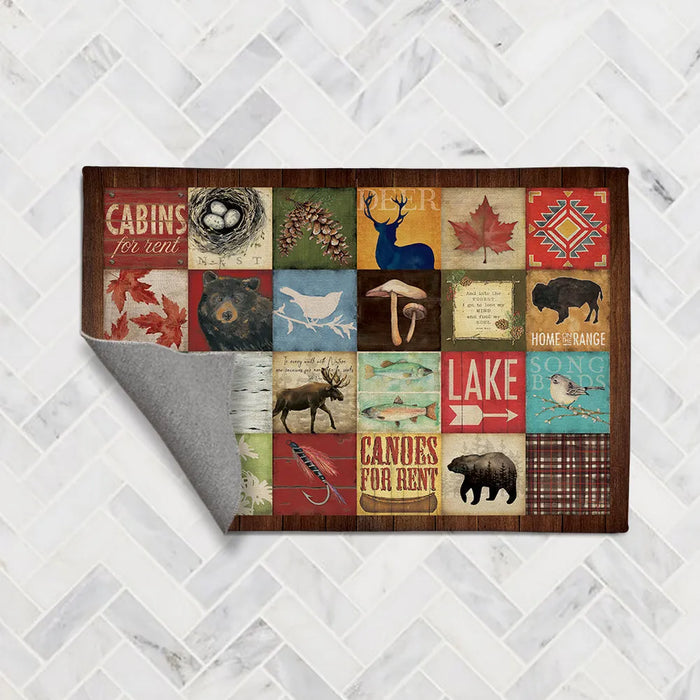 Nature's Lodge Collage Chenille Accent Rug