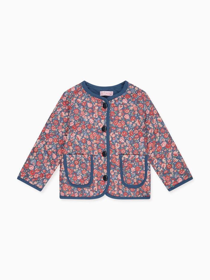 Navy Floral Calida Baby Girl Jacket