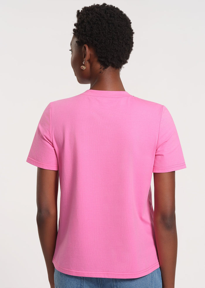 Necklace-Inspired Scoop Neck Short Sleeve Tee