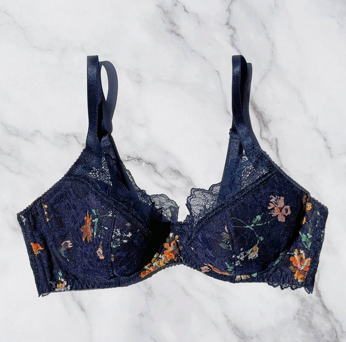 Night Garden Underwire Bra | Navy