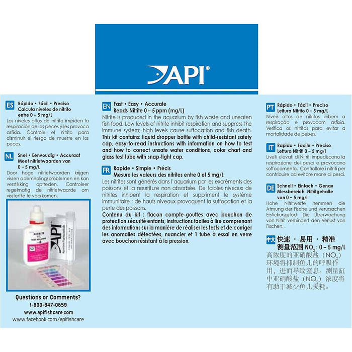 Nitrite NO2 Test Kit (Freshwater & Saltwater Aquariums) 180 Tests