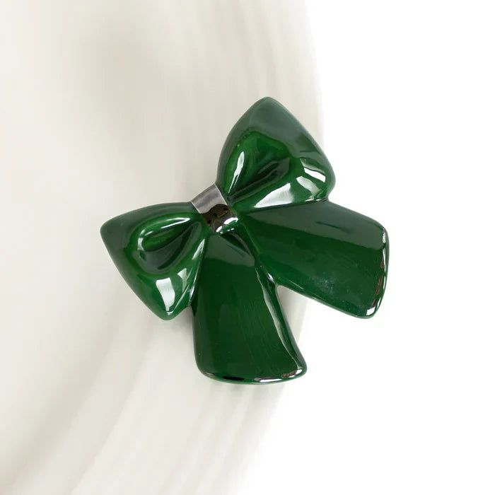 Nora Fleming Mini Green and Silver Bow