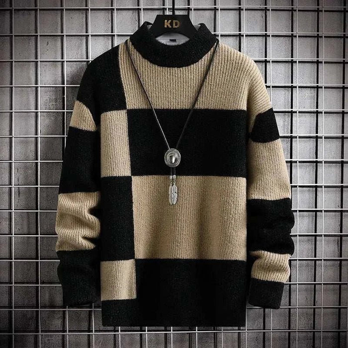 Norway winter sweater - AntoniosClothing - Black Collar Khaki
