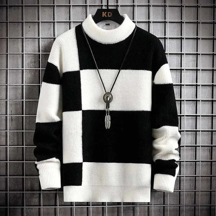 Norway winter sweater - AntoniosClothing - White collar Black