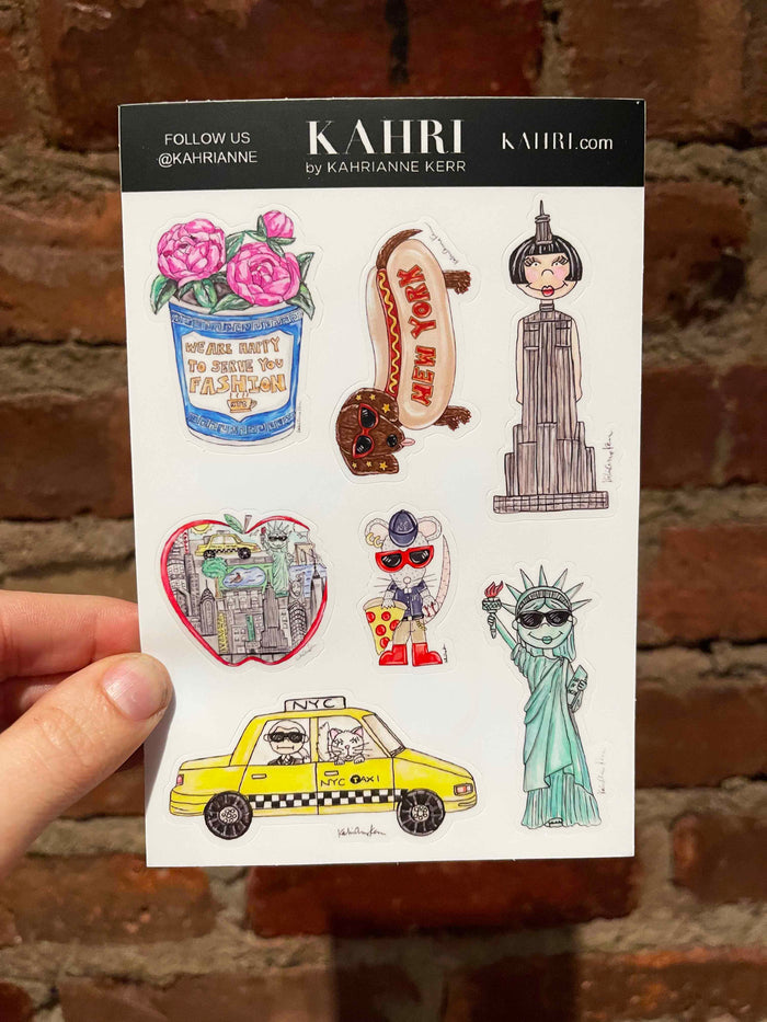 NYC Icons Vinyl Stickers Sheet