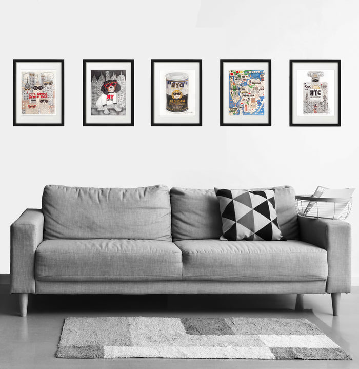 NYC Map Glitter Art Print
