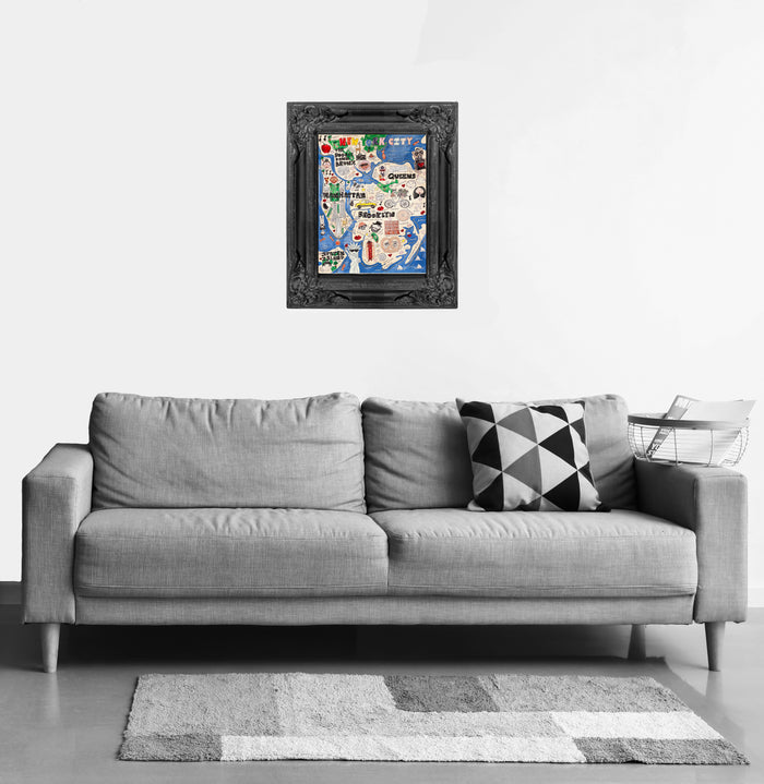 NYC Map Glitter Art Print