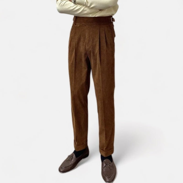 Office Corduroy Trousers - AntoniosClothing - Green