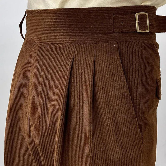 Office Corduroy Trousers - AntoniosClothing - Brown