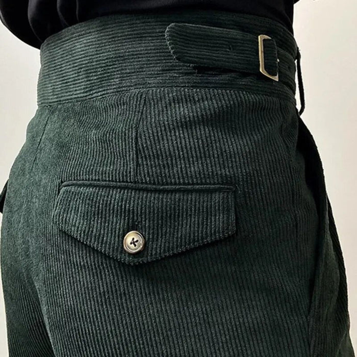 Office Corduroy Trousers - AntoniosClothing - Green