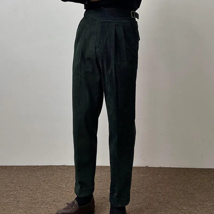 Office Corduroy Trousers - AntoniosClothing - Green