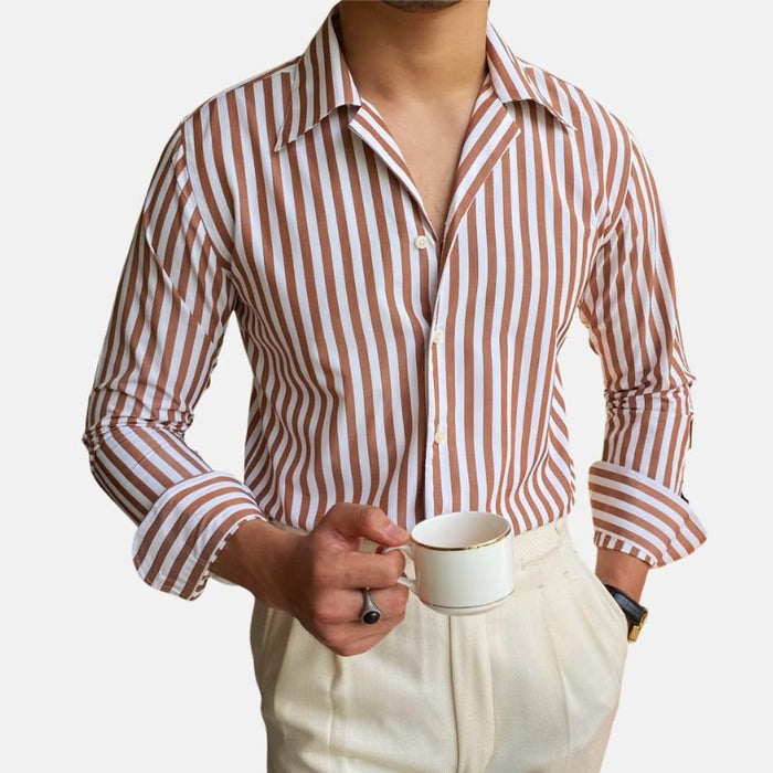 Office Formal Striped Shirt - AntoniosClothing - Sky Blue