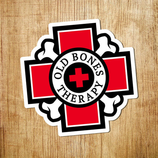 Old Bones Therapy Sticker — recovery and performance gear