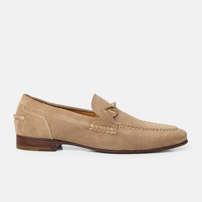 OLD GALAN loafer shell gamuza ternera herraje metálico vista frontal hecho México