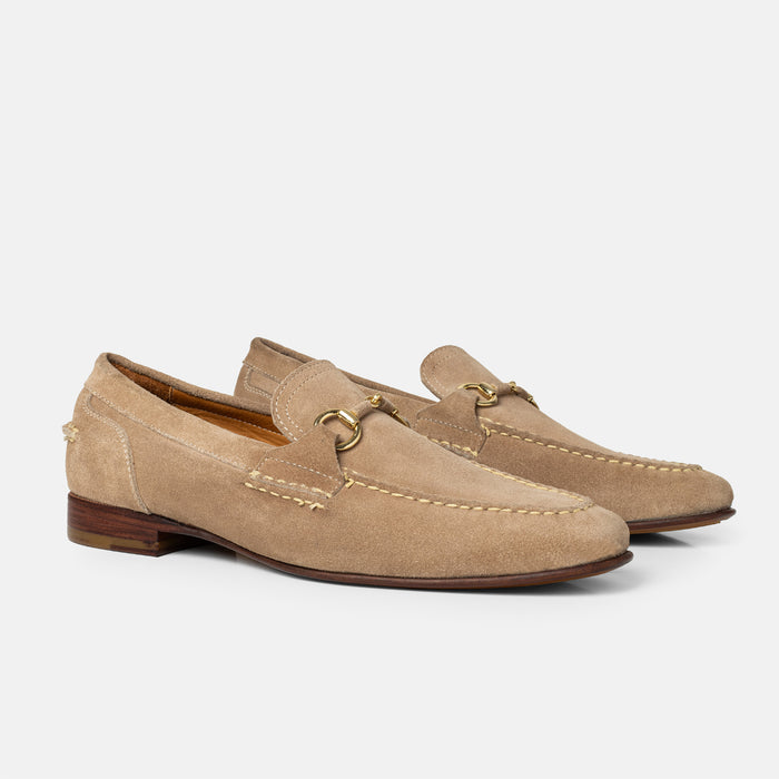 OLD GALAN loafer shell vista lateral piel gamuza suela cuero legítimo