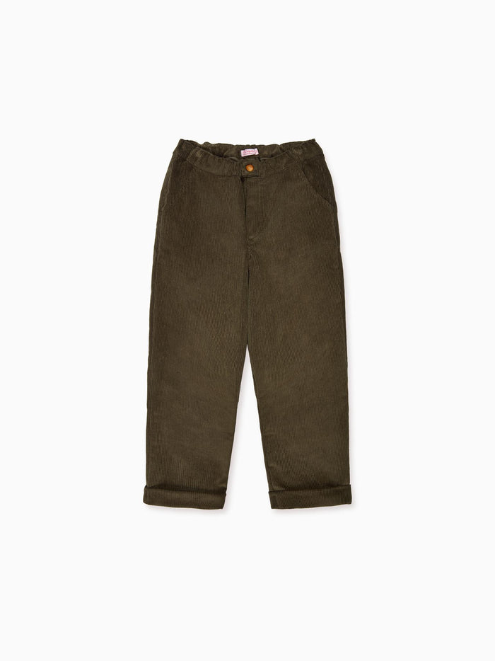 Olive Benito Corduroy Boy Trousers