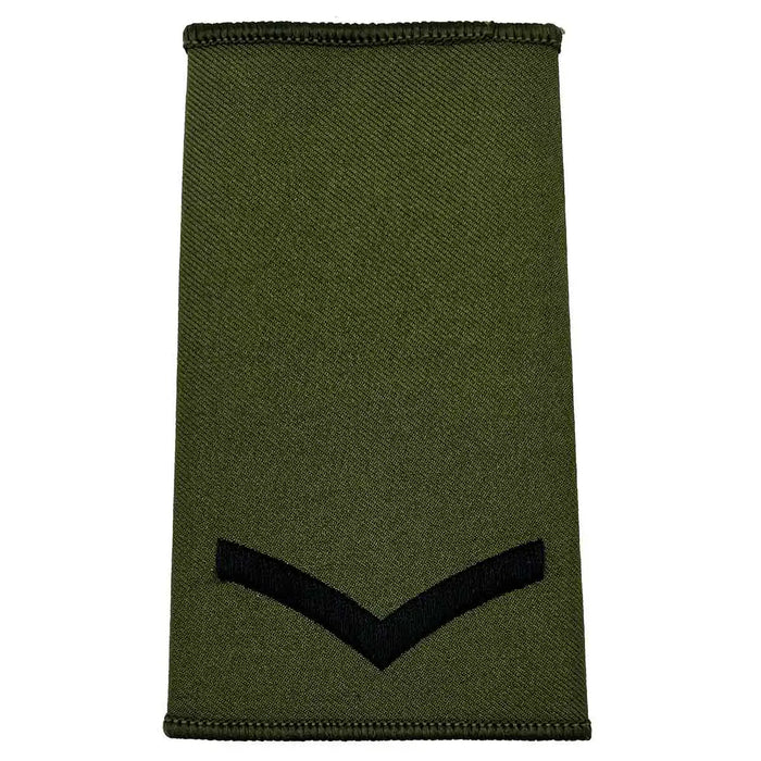 Olive Green Rank Slides with Black Embroidery (Pair) - John Bull Clothing Lance Corporal from  John Bull Clothing