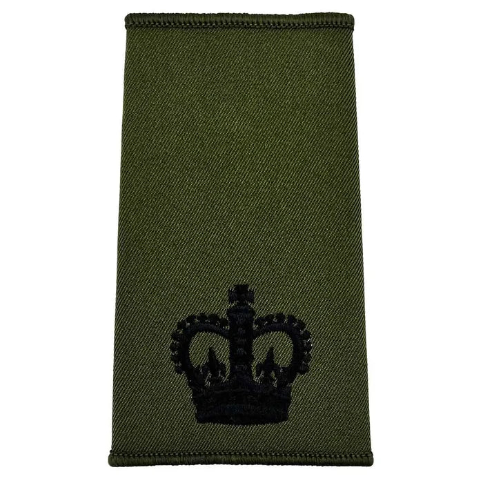 Olive Green Rank Slides with Black Embroidery (Pair) - John Bull Clothing  from  John Bull Clothing