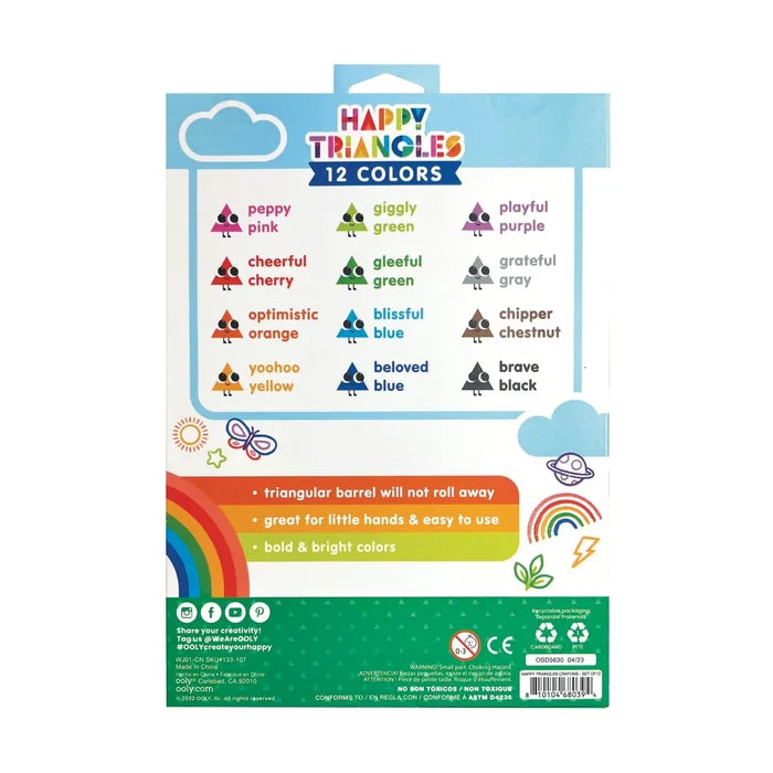 Ooly - Happy Triangles Jumbo Crayons