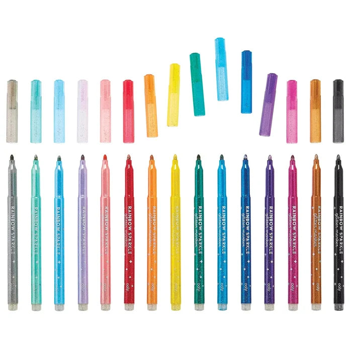 Ooly - Rainbow Sparkle Glitter Markers - Set of 15