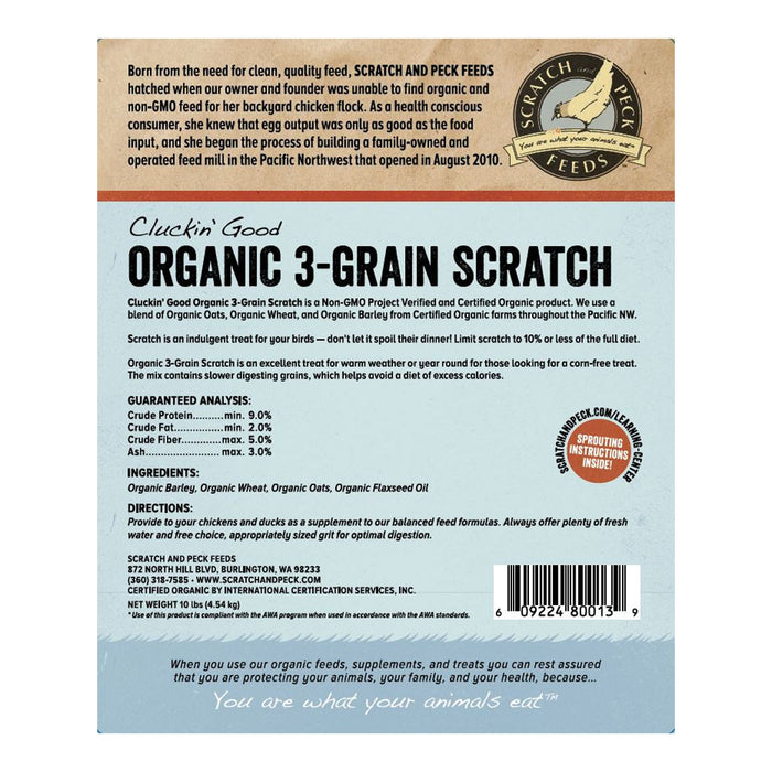 Organic 3-Grain Scratch 10lb