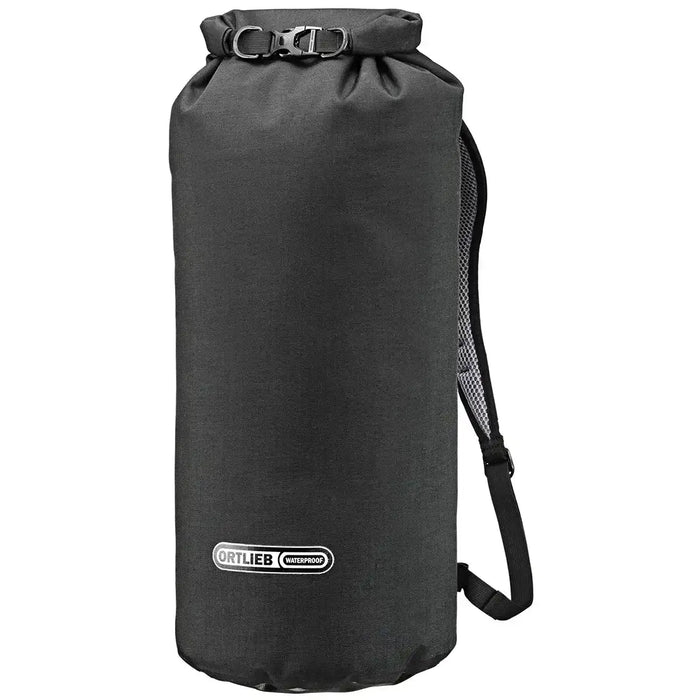 Ortlieb X-Tremer 35L Carry Bag Black with roll-top closure and front logo, ideal for hiking and outdoor adventures. Durable PD620 material construction.  from  John Bull Clothing