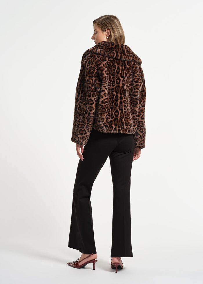 Oversized Collar Faux Fur Jacket