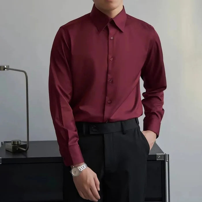Oversized Korean shirt autumn fashion - AntoniosClothing - Red