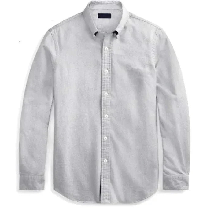 Oxford business casual long sleeve cotton shirt - AntoniosClothing - Light purple
