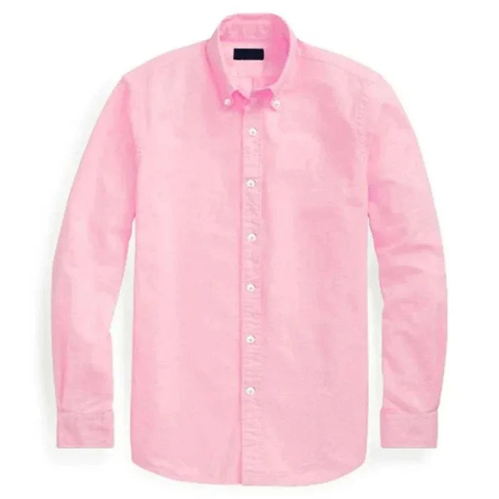 Oxford business casual long sleeve cotton shirt - AntoniosClothing - Light purple