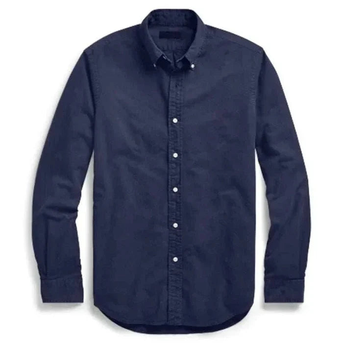 Oxford business casual long sleeve cotton shirt - AntoniosClothing - Light purple